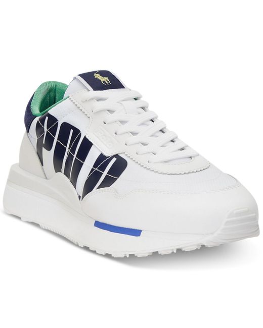 Polo Ralph Lauren White Train 89 Logo Leather & Oxford Sneaker for men