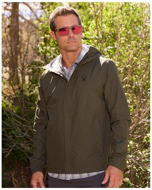 Spyder Green Cloudy Day Rain Jacket