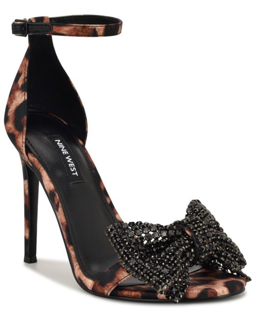 Nine West Women's Black Tansie Embellished High Stiletto Dress Sandals Nine West Women's Black Tansie Embellished High Stiletto Dress Sandals