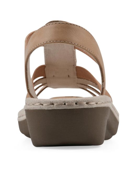 White Mountain Brown Caselyn Wedge Slip-on Sandals