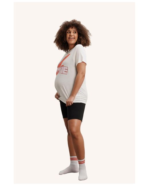 Nom Maternity White Maternity The Groove Tee