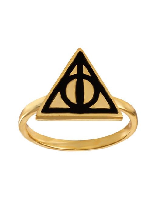 Harry Potter 18k Yellow Gold Plated Deathly Hallows Ring in Metallic Lyst