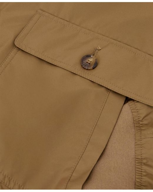 Reiss Brown Latent Button Through Technical Shorts Jacket for men