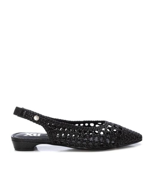 Xti Black Slingback Flats