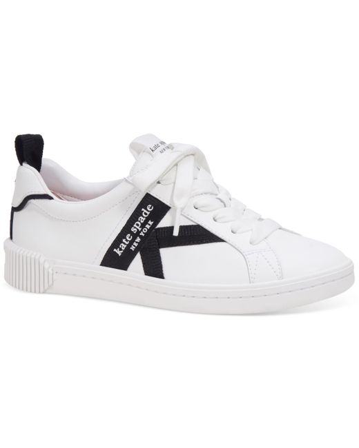 Kate Spade White Signature Lace-up Sneakers