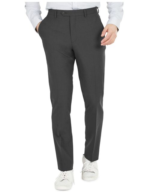 Bar Iii Slimfit Solid Wool Suit Pants, Created For Macy's in Charcoal