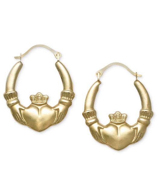 Macy's Metallic 10k Gold Earrings, Claddagh Hoops