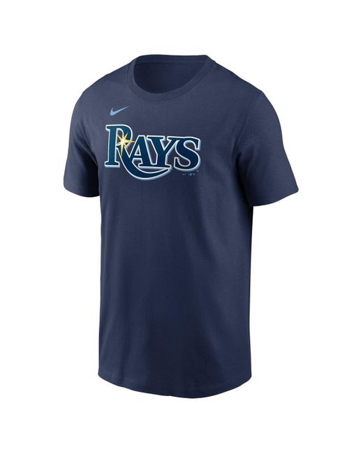 Nike Blue Yandy Diaz Tampa Bay Rays Fuse Name Number T-shirt for men