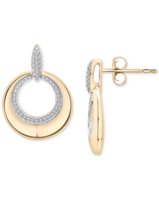 Macy's White 2-pc. Set Diamond Circle Pendant Necklace & Matching Drop Earrings (1/5 Ct. T.w.