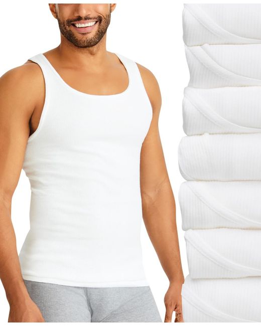 Hanes White Cotton Comfortsoft Tank Top 7+1 Free Undershirts for men