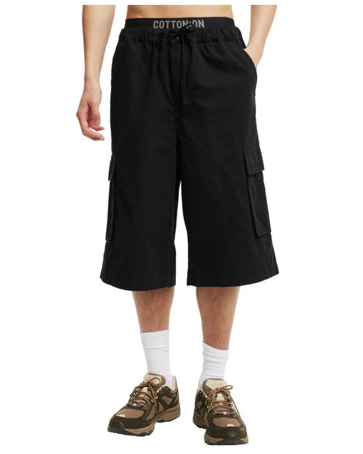 Cotton On White Super baggy Cargo Shorts for men