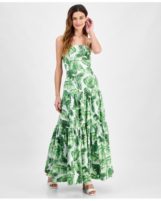 Taylor Green Printed Tiered Maxi Dress