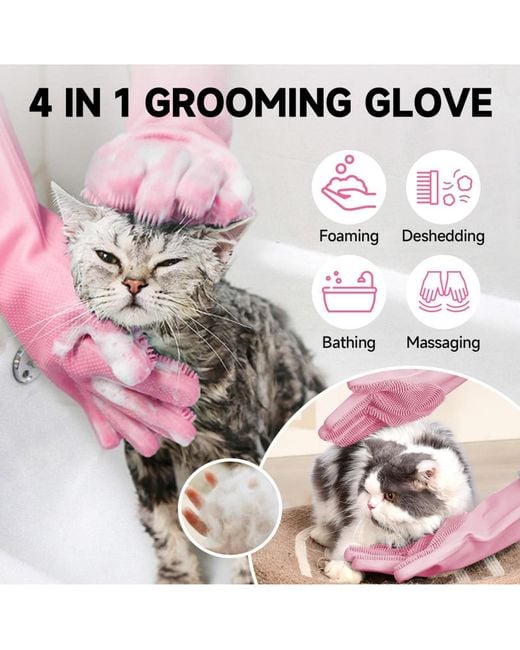 Aronkl Pink 2 Piece Pet Bathing Kit