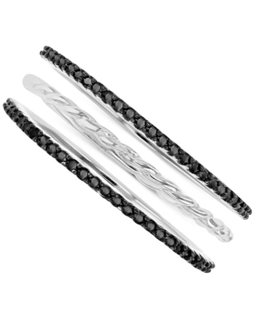 Macy's Metallic 3-pc. Set Stack Rings (1/3 Ct. T.w.