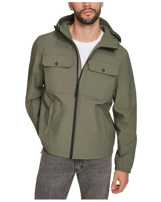 Levi's Green Hooded Rain Jacket for men
