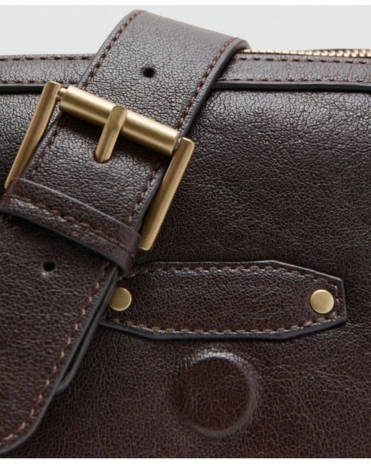 Mango Black Buckle Shoulder Bag