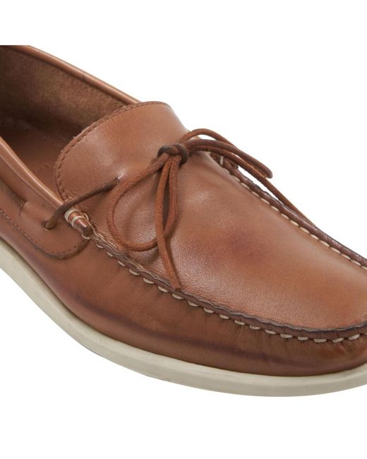 M by Bruno Magli Brown Starboard Moc Toe Boat Shoe for men