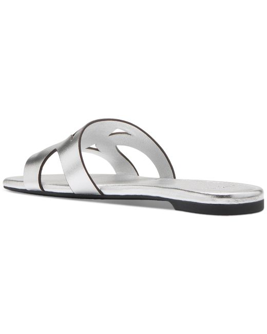 Kate Spade White Double K Slide Sandals