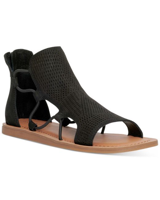 Lucky Brand Leather Bartega Gladiator Sandals in Black - Lyst