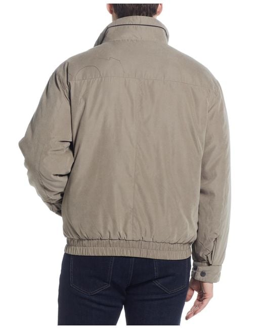 Weatherproof Gray Microfiber Poly Filled Bomber Jacket for men