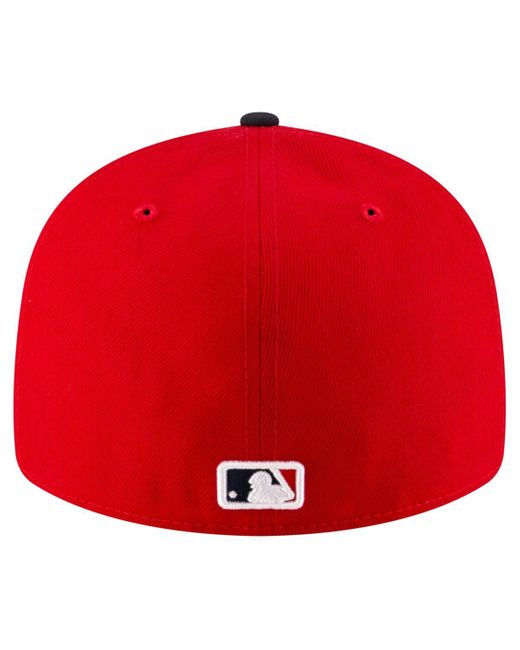 KTZ Red/black Cleveland Guardians Authentic Collection On-field Low Profile 59fifty Fitted Hat for men
