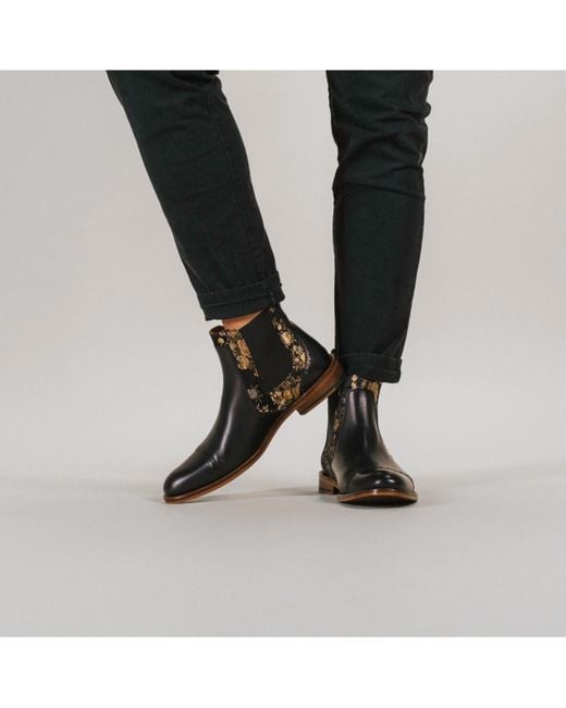 Taft Black The Valencia Slip-on Leather Chelsea Boot for men