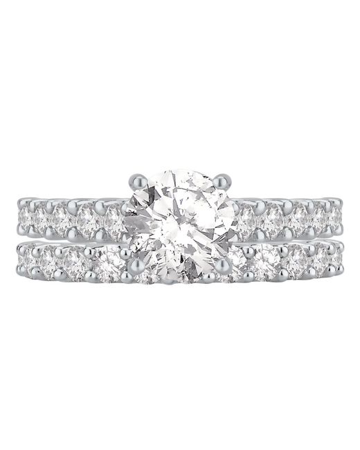 Macy's White Diamond Solitaire Plus Ring (3 Ct. T.w.