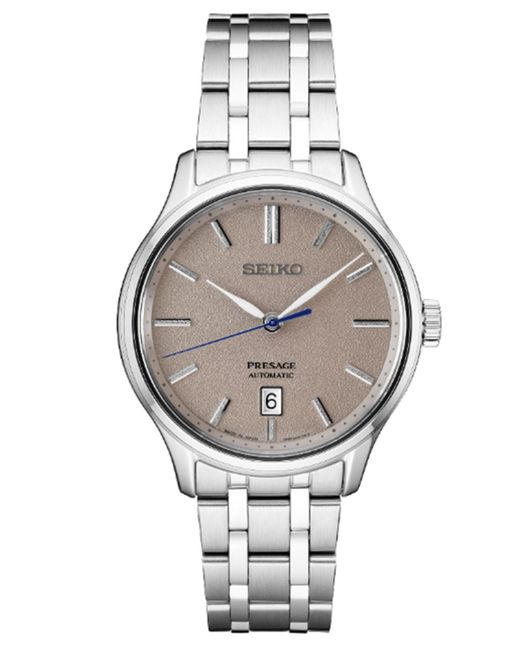 Seiko Gray Automatic Presage Stainless Steel Bracelet Watch 42mm for men