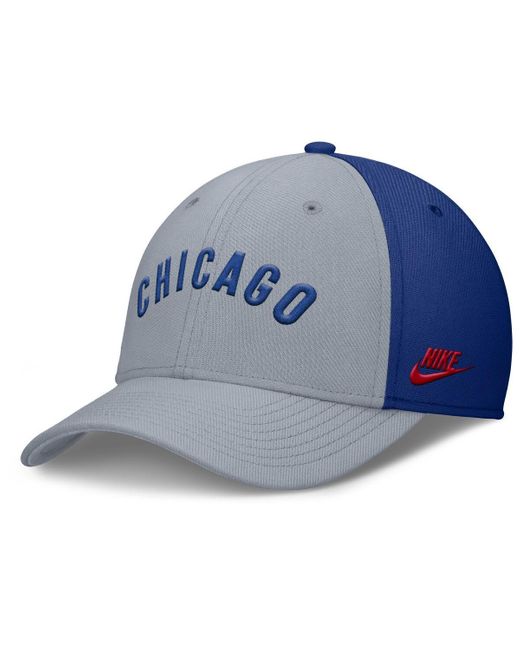 Nike Blue Gray/royal Texas Rangers Rise Swoosh Performance Flex Hat for men