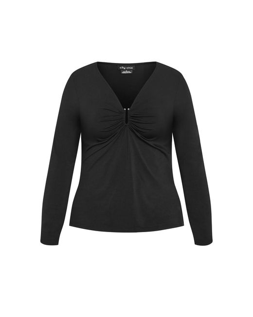 City Chic Black Plus Size Izzy Top