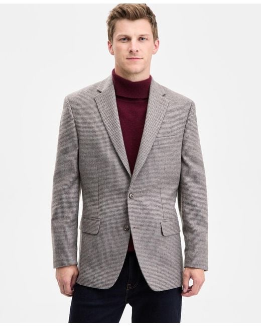 Tommy Hilfiger Gray Modern-fit Wool-blend Sport Coat for men