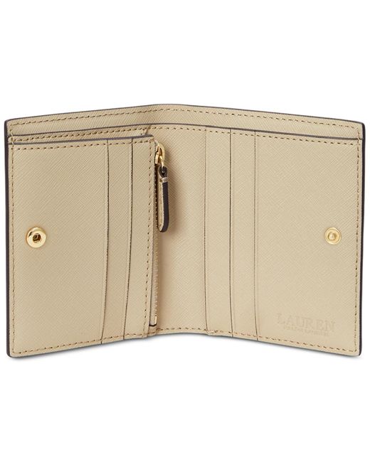 Ralph Lauren Natural Crosshatch Leather Compact Wallet