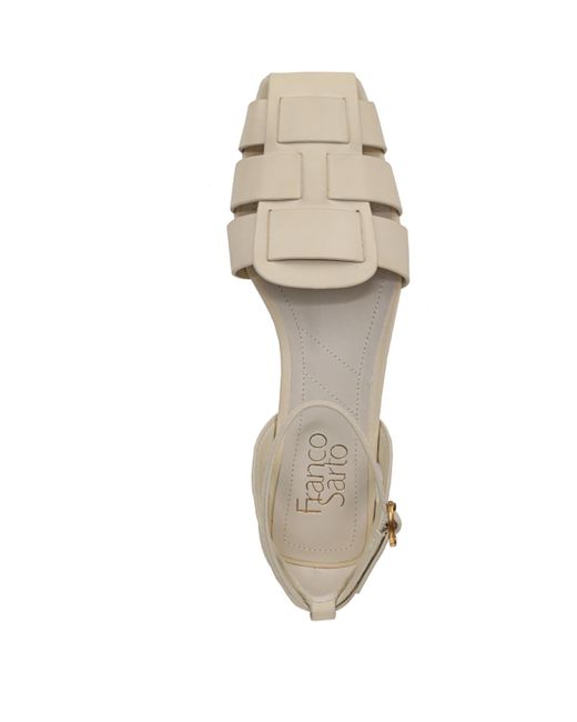 Franco Sarto White Taylon Square Toe Fisherman Sandals