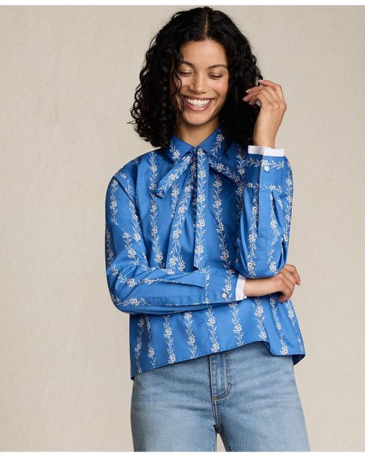 Lands' End Blue Carefree Cotton Shirt