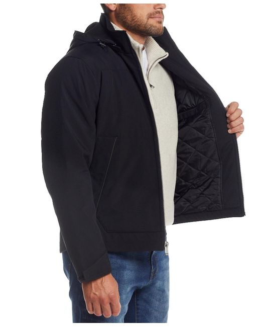 Weatherproof Blue Flex Tech Hooded Shirt Jacket for men