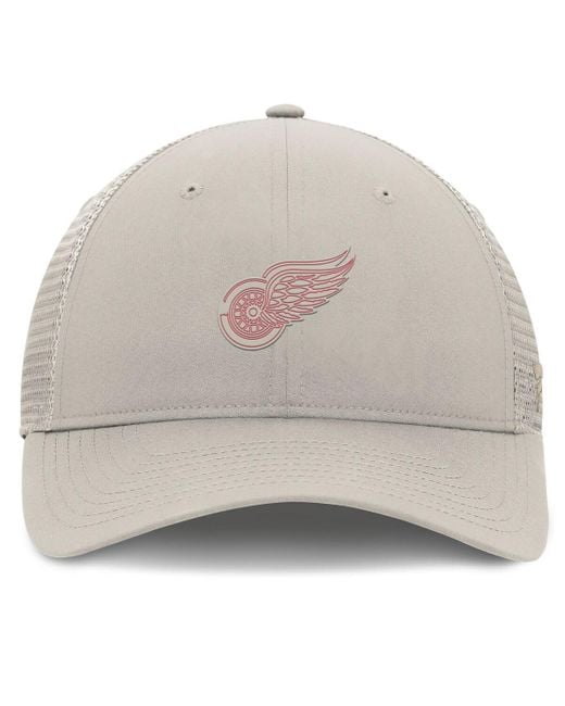 Fanatics Gray Detroit Red Wings Authentic Pro Road Trucker Adjustable Hat