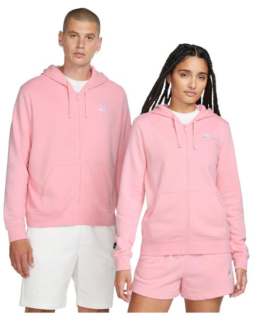 Nike Pink Sportswear Club Fleece Full-zip Hoodie