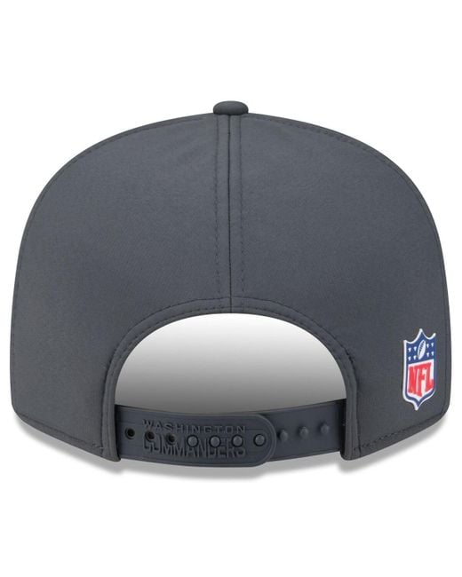 KTZ Blue Washington Commanders 2025 Sideline Cold Weather Split Panel 9fifty Snapback Hat for men
