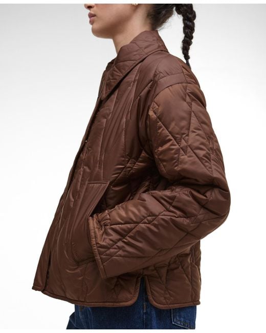 Barbour Brown Bernadette Collared Quilted Jacket