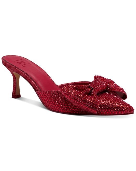 INC International Concepts Red Galaxi Bow Mule Pumps, Created For Macy's