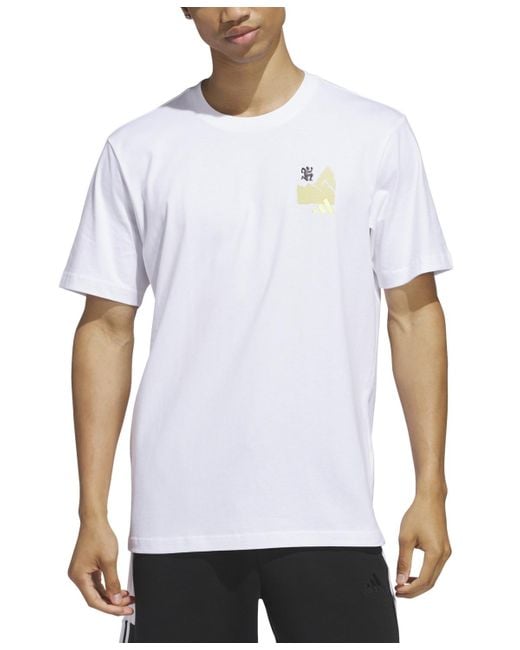 Adidas White Jetset Camper Regular-fit Graphic T-shirt for men