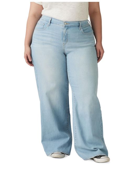 Levi's Blue Plus Size 318 Shaping Mid-rise Wide-leg Jeans