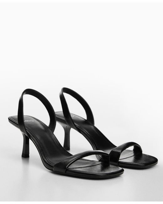 Mango Black Heel Non-structured Sandals