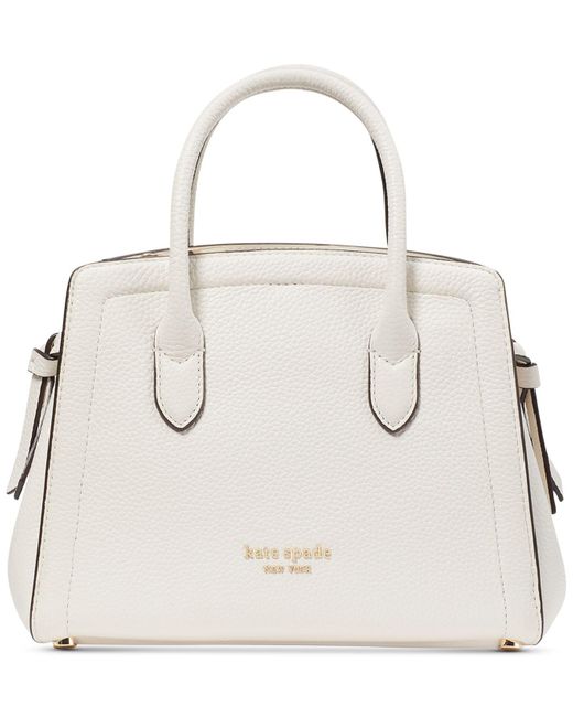 Kate Spade Knott Mini Leather Satchel in Natural | Lyst