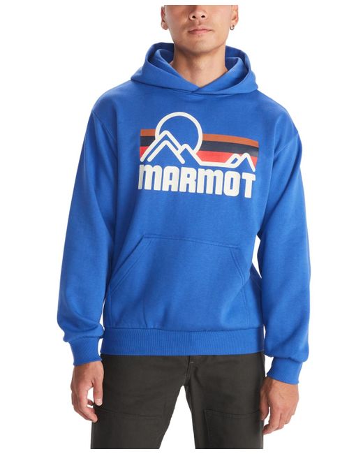 Marmot Blue Retro Coastal Graphic Midweight Hoody for men