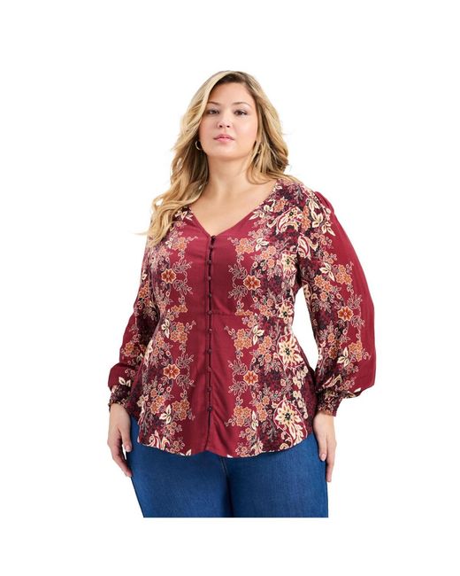 Avenue Red Plus Size Bella Blouse