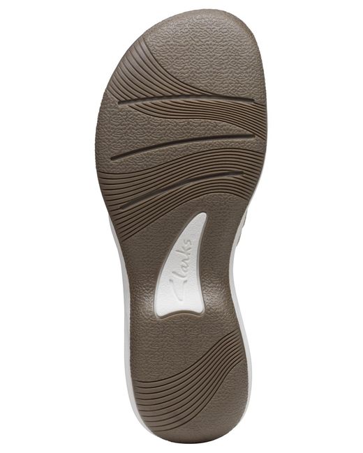 Clarks Brown Cloudsteppers Breeze Piper Comfort Slide Sandals