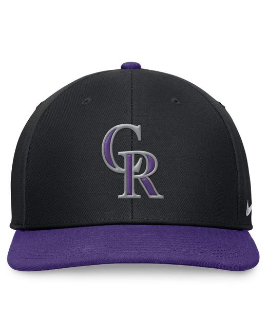Nike Blue Black/purple Colorado Rockies Evergreen Two-tone Snapback Hat for men