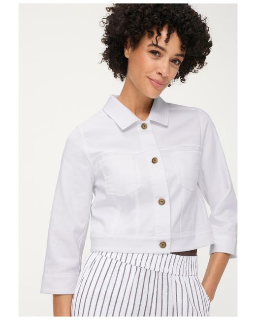 Olsen White Cropped Jacket