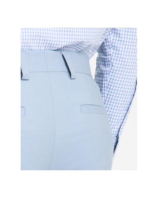 Boss Blue Hugo By Modern-fit Wool Blend Suit Pants for men